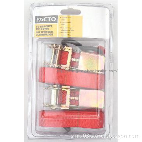 2PK 1\"x10FT Ratchet tie down 900lbs PES webbing
